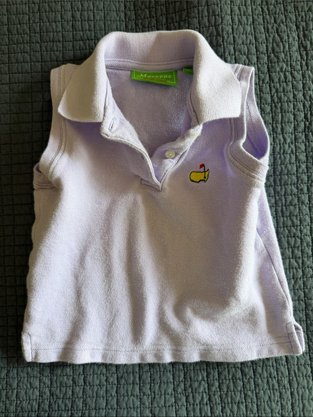 Masters Kids Sleeveless Polo in Lavender with Yellow Logo